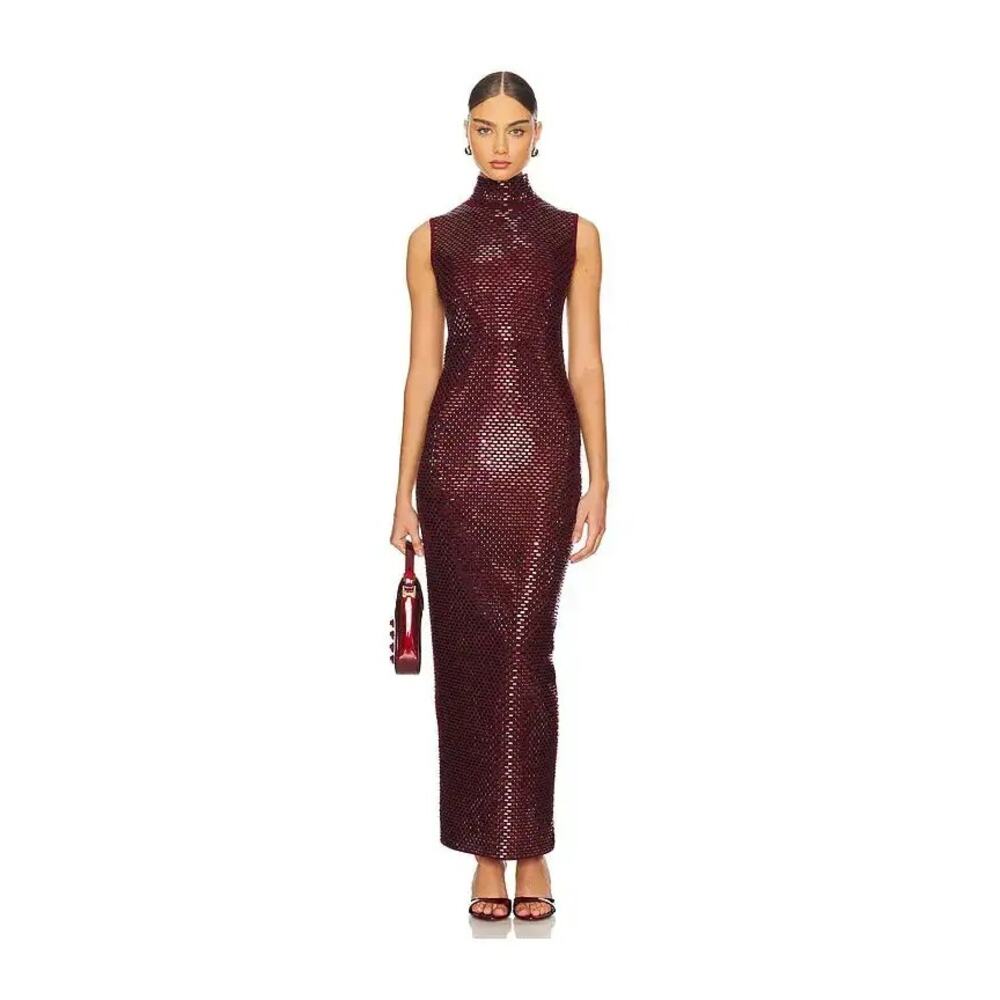 Retrofete Women's Lust Sparkle Embellished Bodycon Dress Mock Neck Size M NWT
